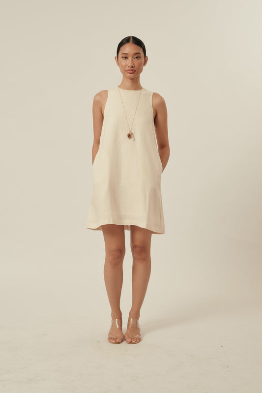 Aperitivo Dress in Eggshell with BOW